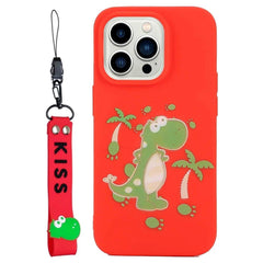 iPhone 14 Pro Fleksibelt Bagside Cover m. Motiv - Dinosaur