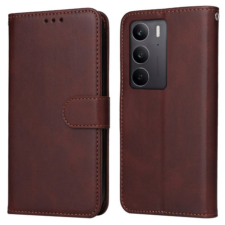 EIDERWOOD Realme 14X (5G) / C75 Kunstlæder Flip Cover m. Strop - Brun