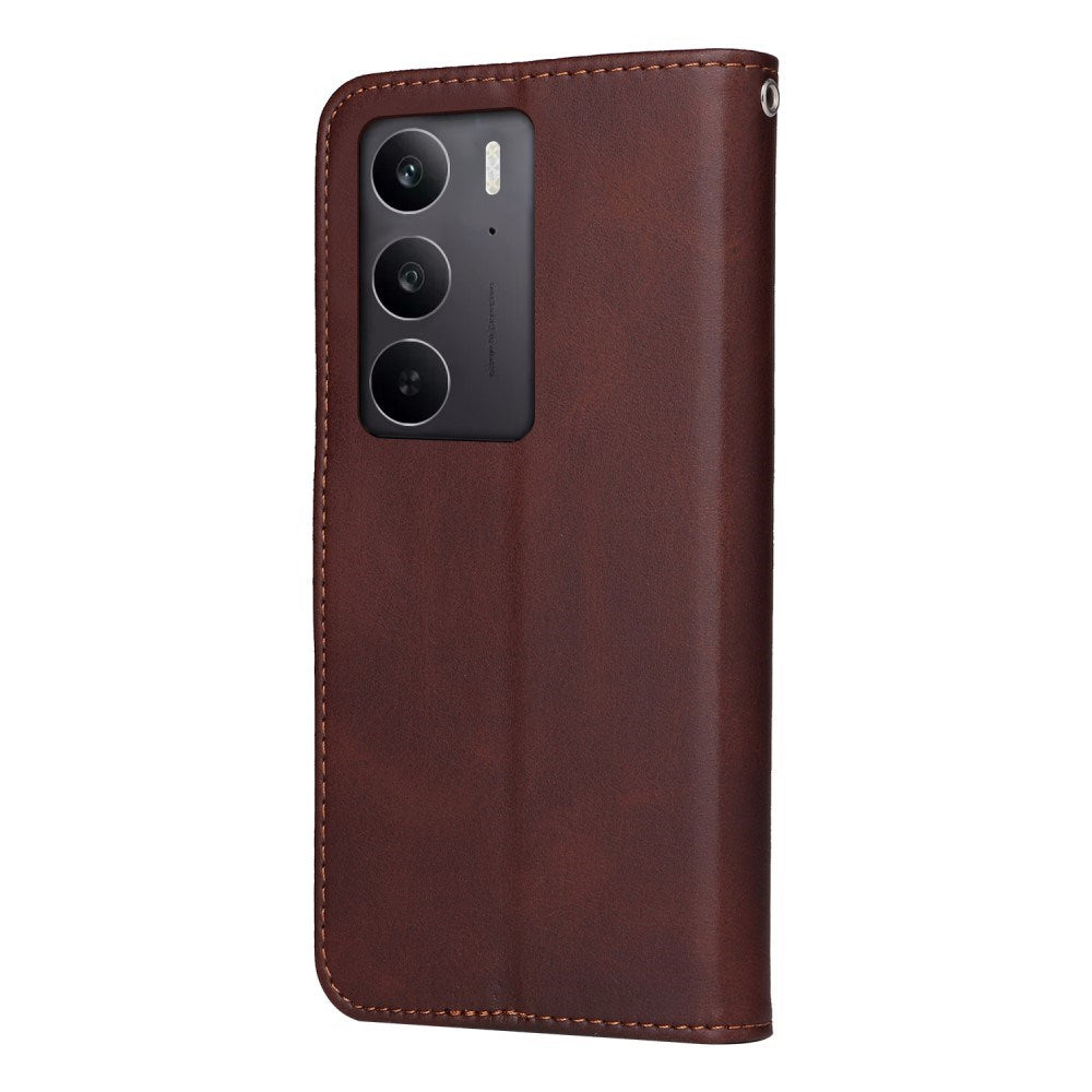 EIDERWOOD Realme 14X (5G) / C75 Kunstlæder Flip Cover m. Strop - Brun