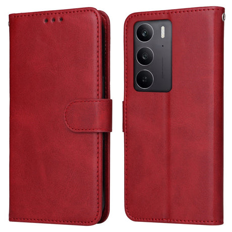 EIDERWOOD Realme 14X (5G) / C75 Kunstlæder Flip Cover m. Strop - Rød