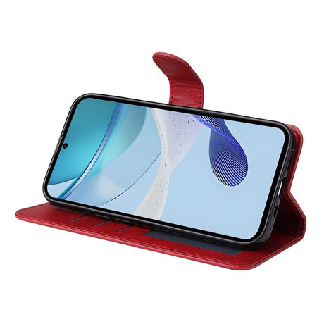 EIDERWOOD Realme 14X (5G) / C75 Kunstlæder Flip Cover m. Strop - Rød