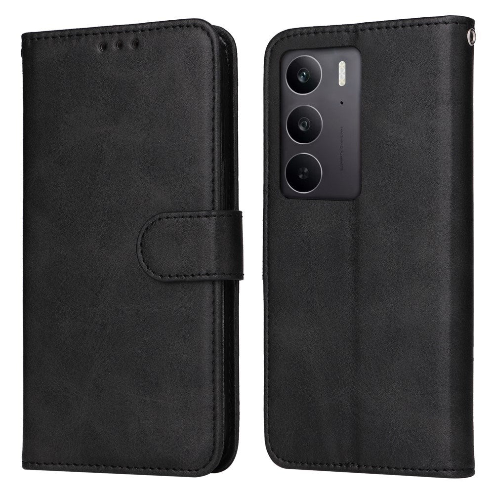 EIDERWOOD Realme 14X (5G) / C75 Kunstlæder Flip Cover m. Strop - Sort