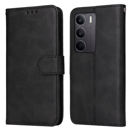 EIDERWOOD Realme 14X (5G) / C75 Kunstlæder Flip Cover m. Strop - Sort