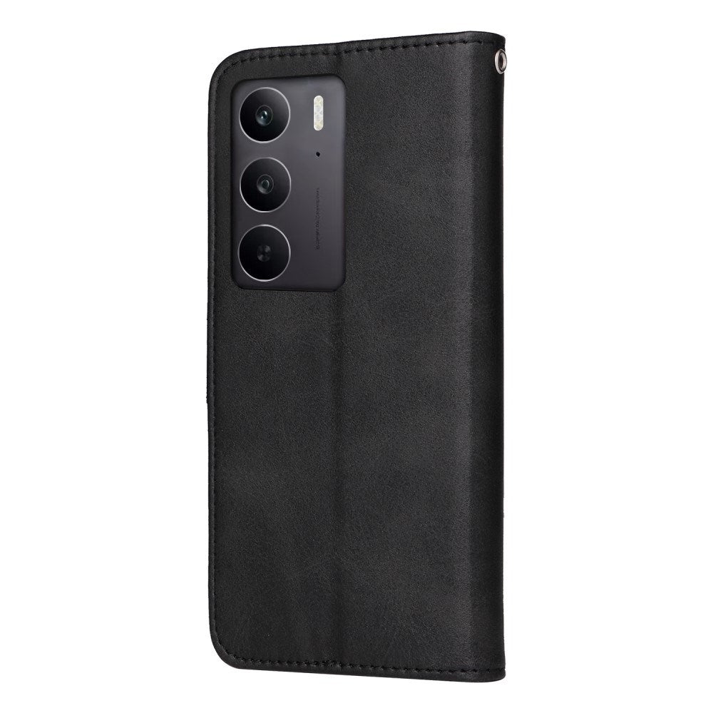 EIDERWOOD Realme 14X (5G) / C75 Kunstlæder Flip Cover m. Strop - Sort