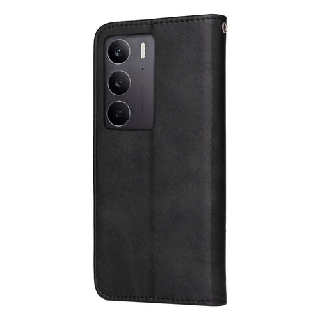EIDERWOOD Realme 14X (5G) / C75 Kunstlæder Flip Cover m. Strop - Sort