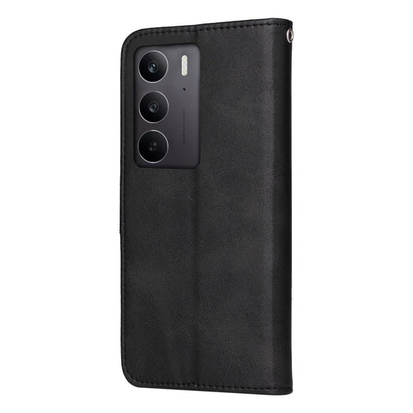EIDERWOOD Realme 14X (5G) / C75 Kunstlæder Flip Cover m. Strop - Sort