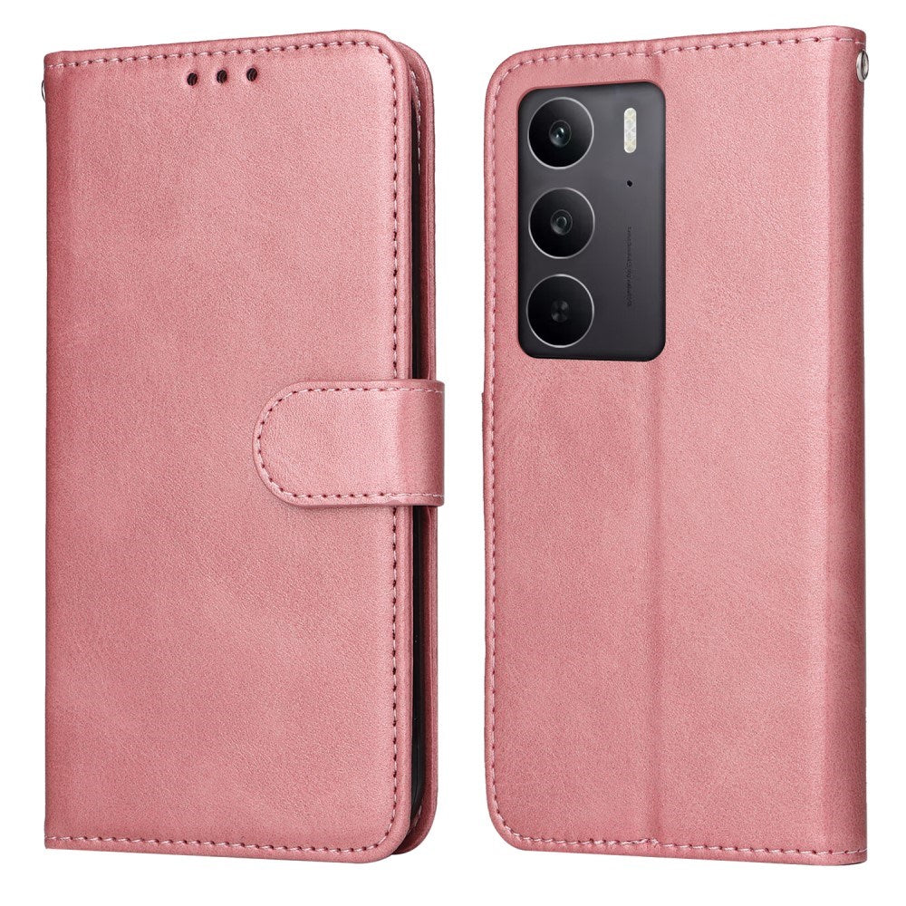 EIDERWOOD Realme 14X (5G) / C75 Kunstlæder Flip Cover m. Strop - Lyserød