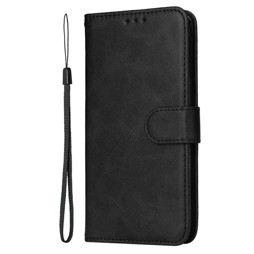 EIDERWOOD Motorola Moto E14 (4G) / G04 (4G) / G04s (4G) / G24 (4G) Kunstlæder Flip Cover m. Strop - Sort
