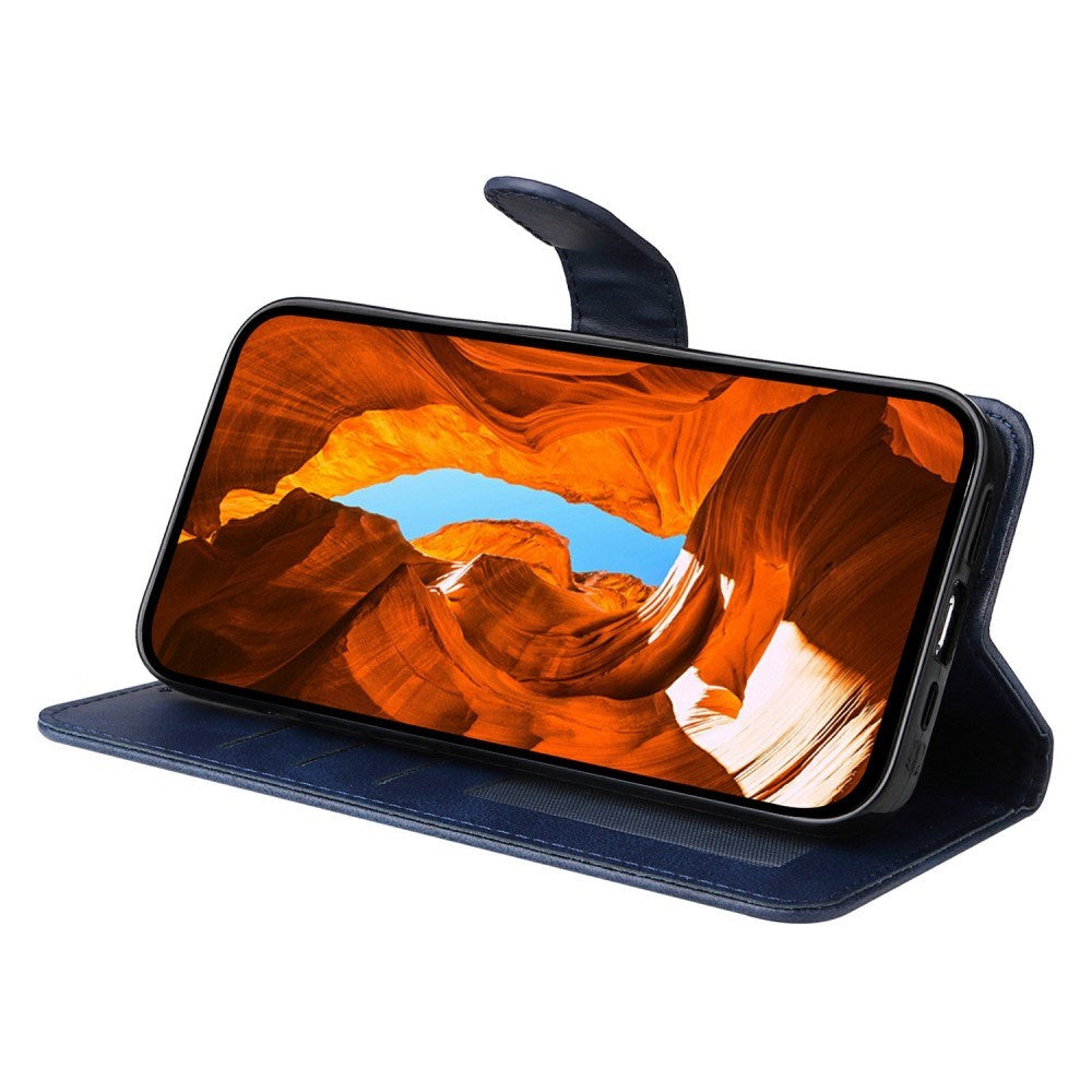 EIDERWOOD Motorola Moto E14 (4G) / G04 (4G) / G04s (4G) / G24 (4G) Kunstlæder Flip Cover m. Strop - Blå
