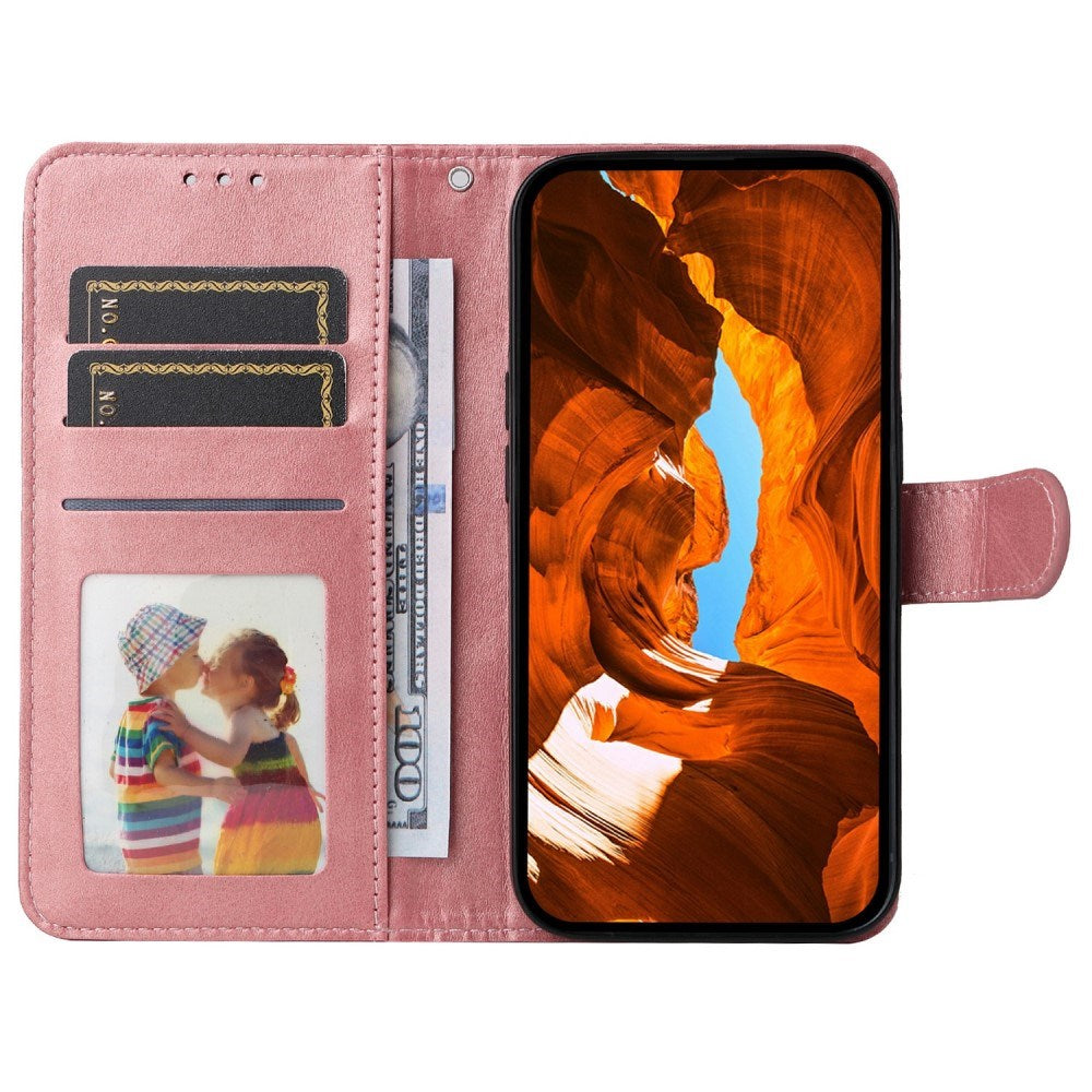EIDERWOOD Motorola Moto E14 (4G) / G04 (4G) / G04s (4G) / G24 (4G) Kunstlæder Flip Cover m. Strop - Lyserød