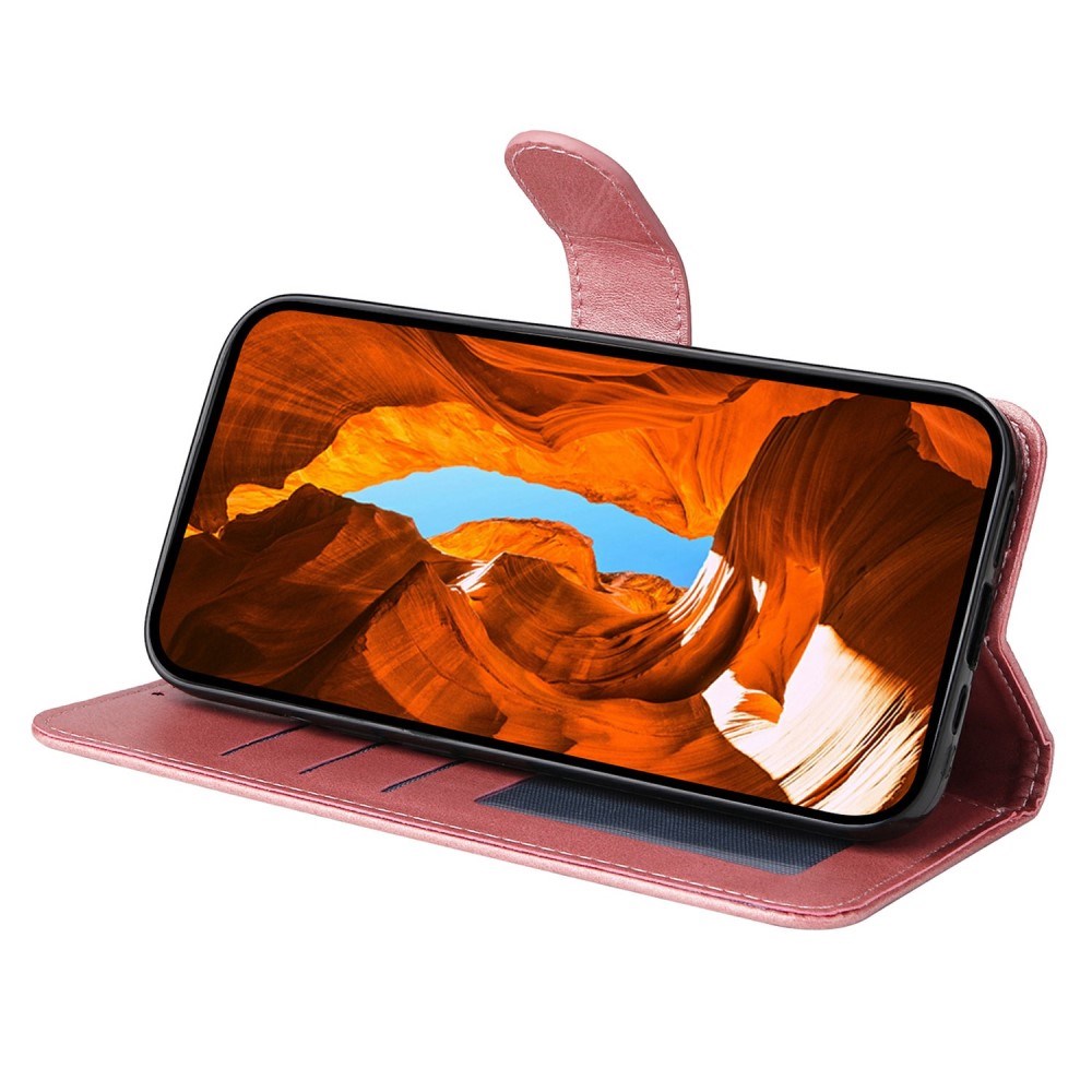 EIDERWOOD Motorola Moto E14 (4G) / G04 (4G) / G04s (4G) / G24 (4G) Kunstlæder Flip Cover m. Strop - Lyserød
