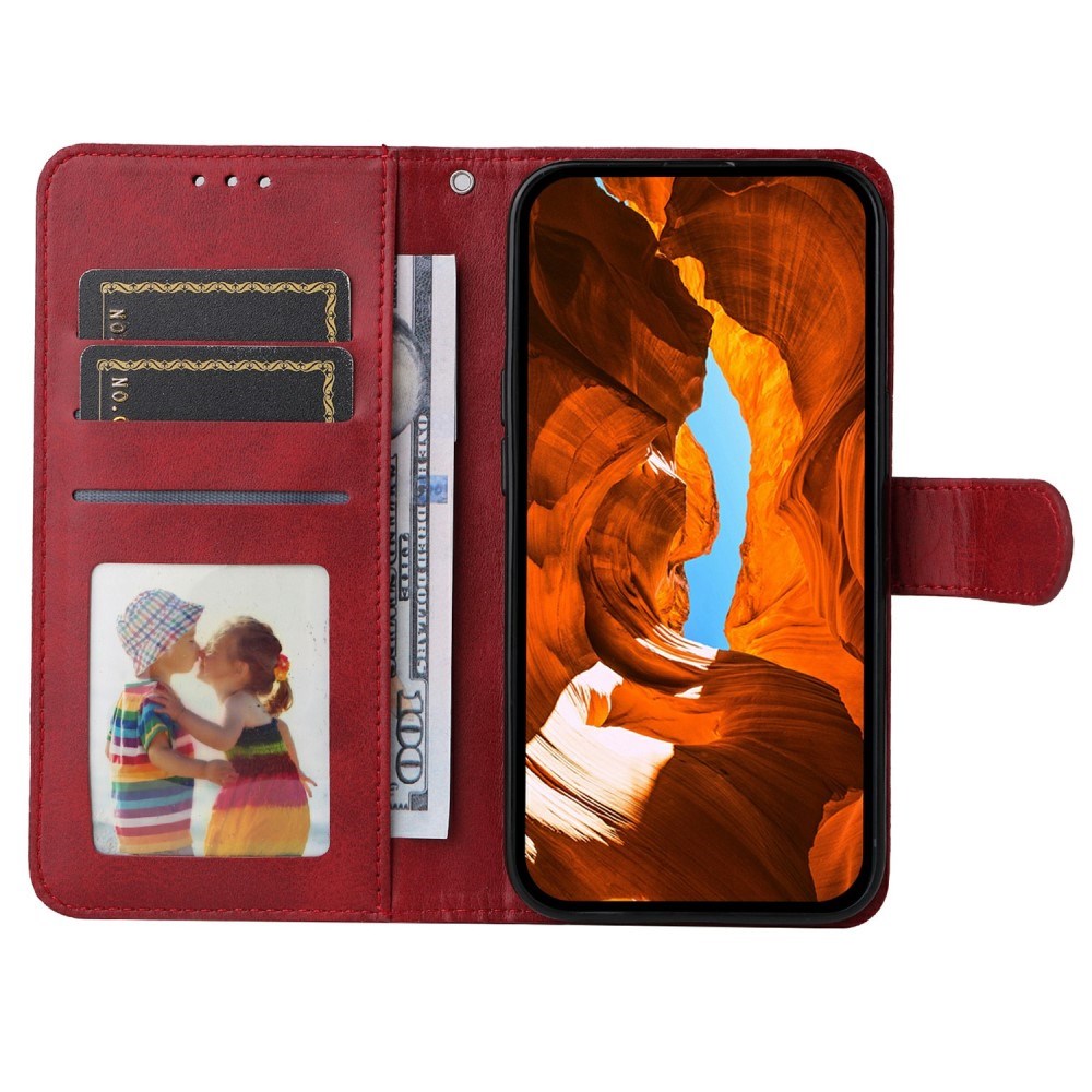 EIDERWOOD Motorola Moto E14 (4G) / G04 (4G) / G04s (4G) / G24 (4G) Kunstlæder Flip Cover m. Strop - Rød