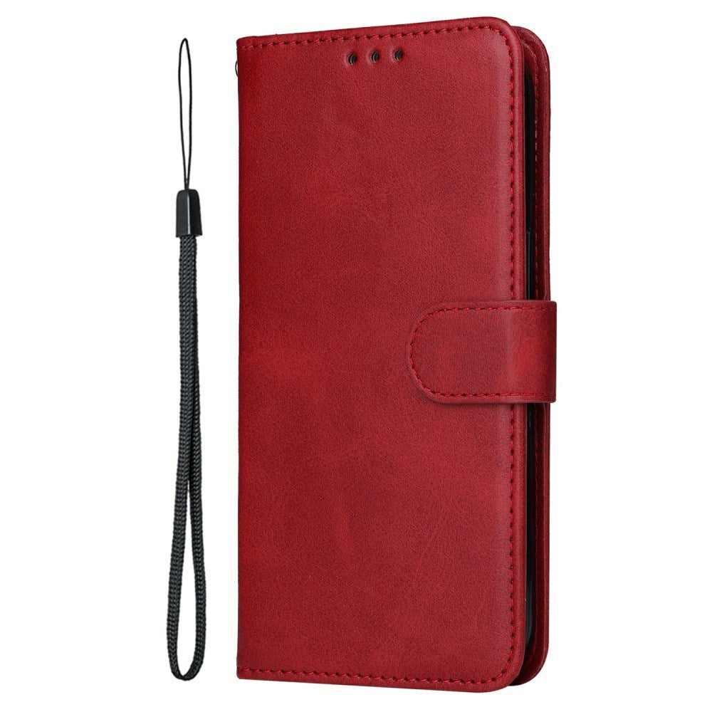 EIDERWOOD Motorola Moto E14 (4G) / G04 (4G) / G04s (4G) / G24 (4G) Kunstlæder Flip Cover m. Strop - Rød