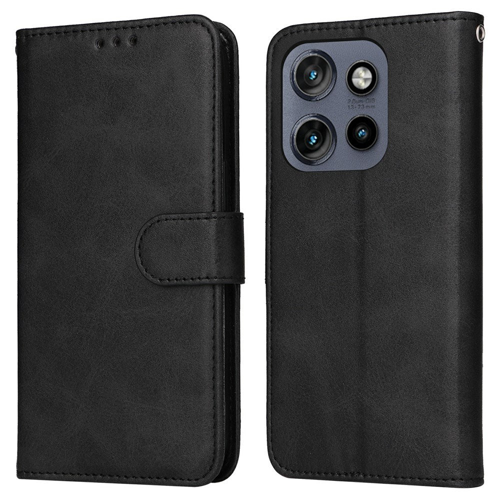 Motorola Edge 60 Neo / 50 Neo / ThinkPhone 25 EIDERWOOD Kunstlæder Flip Cover m. Strop - Sort