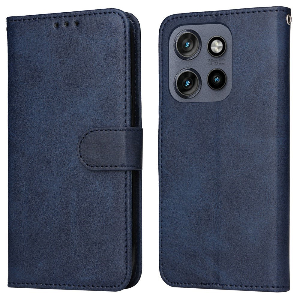 Motorola Edge 60 Neo / 50 Neo / ThinkPhone 25 EIDERWOOD Kunstlæder Flip Cover m. Strop - Blå