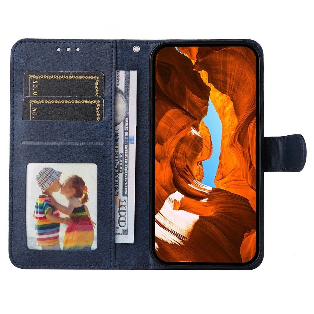 Motorola Edge 60 Neo / 50 Neo / ThinkPhone 25 EIDERWOOD Kunstlæder Flip Cover m. Strop - Blå
