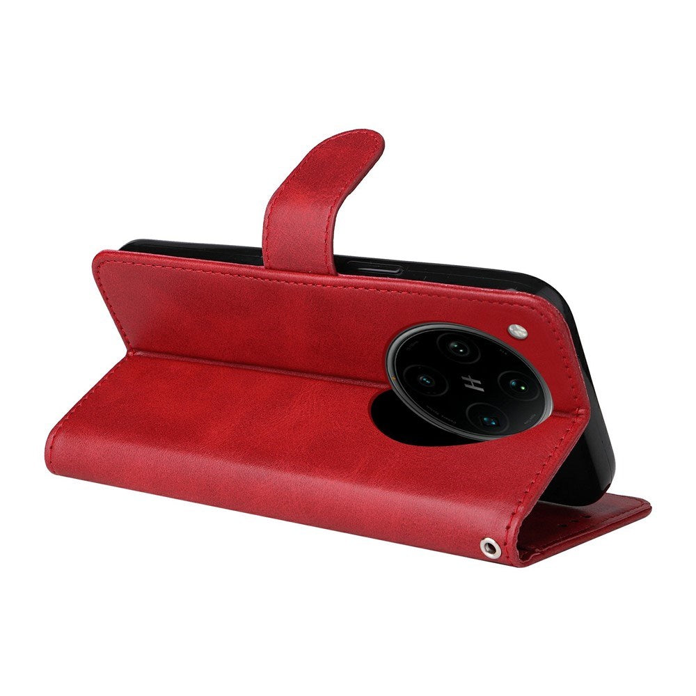 Motorola Edge 60 Neo / 50 Neo / ThinkPhone 25 EIDERWOOD Kunstlæder Flip Cover m. Strop - Rød