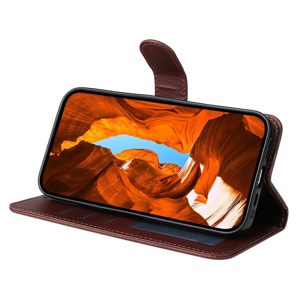 Motorola Edge 60 Neo / 50 Neo / ThinkPhone 25 EIDERWOOD Kunstlæder Flip Cover m. Strop - Brun