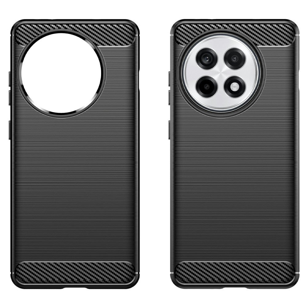 EIDERWOOD OnePlus 13R Brushed Carbon Fiber Fleksibelt Plastik Cover - Sort