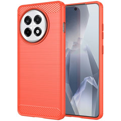 EIDERWOOD OnePlus 13R Brushed Carbon Fiber Fleksibelt Plastik Cover - Rød