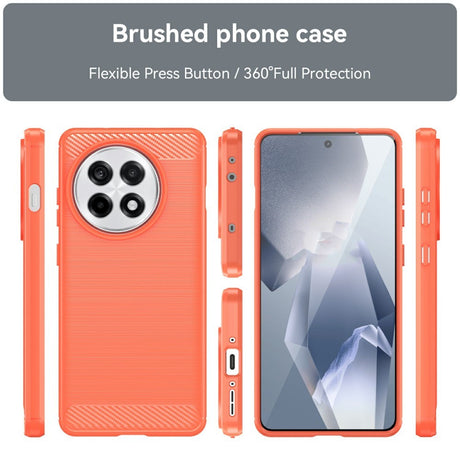 EIDERWOOD OnePlus 13R Brushed Carbon Fiber Fleksibelt Plastik Cover - Rød