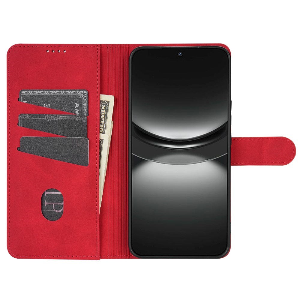 EIDERWOOD Xiaomi Poco X7 Pro Kunstlæder Flip Cover m. Kortholder & Ståfunktion - Rød