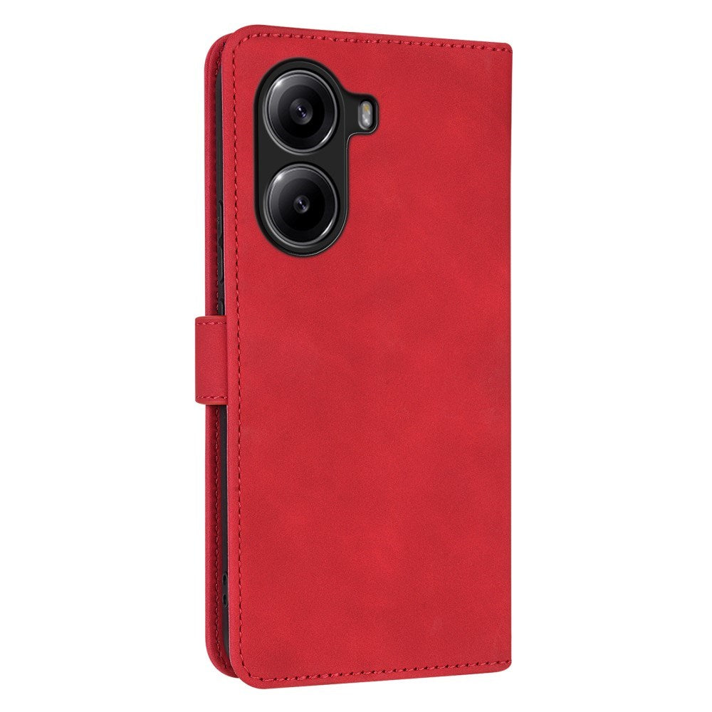 EIDERWOOD Xiaomi Poco X7 Pro Kunstlæder Flip Cover m. Kortholder & Ståfunktion - Rød