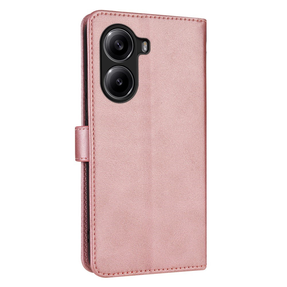 EIDERWOOD Xiaomi Poco X7 Pro Kunstlæder Flip Cover m. Kortholder & Ståfunktion - Rose Gold