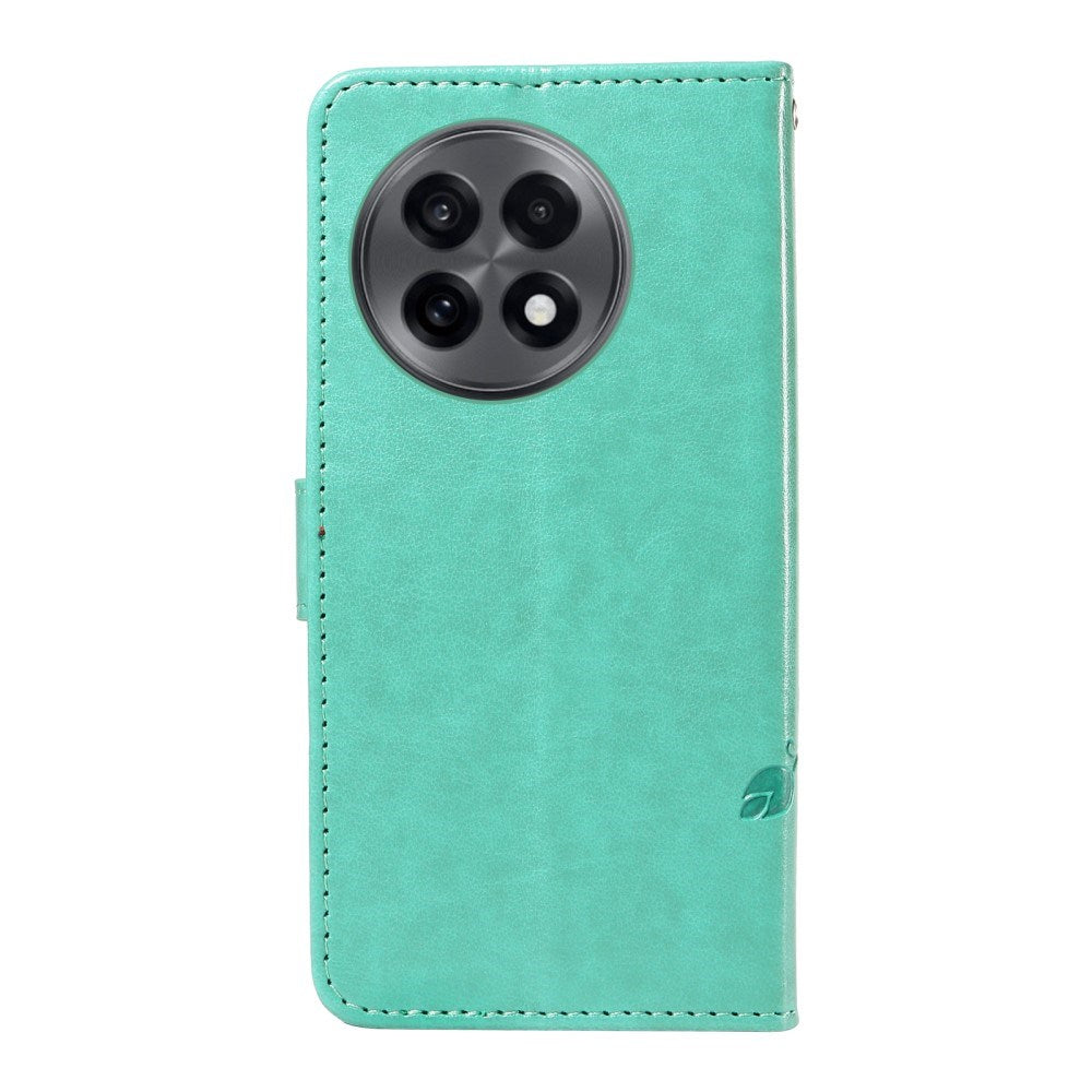 EIDERWOOD OnePlus 13R Flipcover m. Indgraveret Motiv - Kortholder & Ståfunktion - Grøn