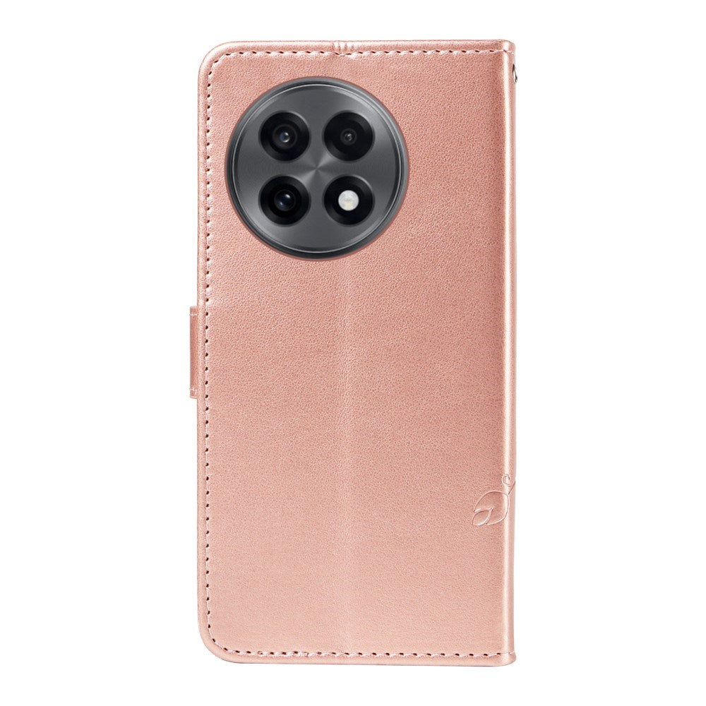EIDERWOOD OnePlus 13R Flipcover m. Indgraveret Motiv - Kortholder & Ståfunktion - Rose Gold