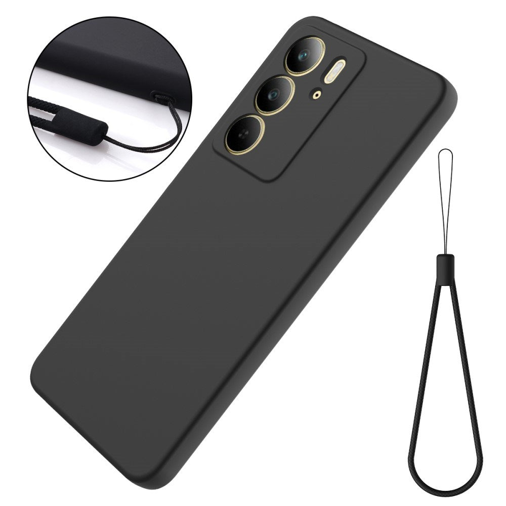 EIDERWOOD Realme C75 Liquid Silikone Cover m. Strop - Sort