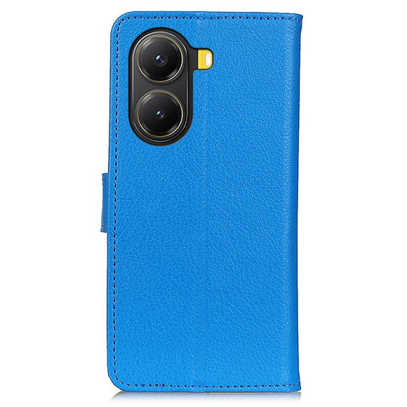 EIDERWOOD Xiaomi Poco X7 Pro Litchi Kunstlæder Flip Cover m. Pung - Blå