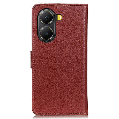 EIDERWOOD Xiaomi Poco X7 Pro Litchi Kunstlæder Flip Cover m. Pung - Brun