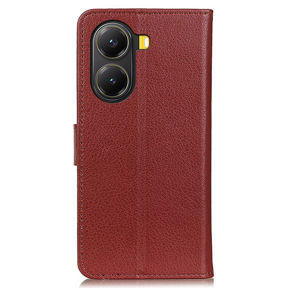 EIDERWOOD Xiaomi Poco X7 Pro Litchi Kunstlæder Flip Cover m. Pung - Brun