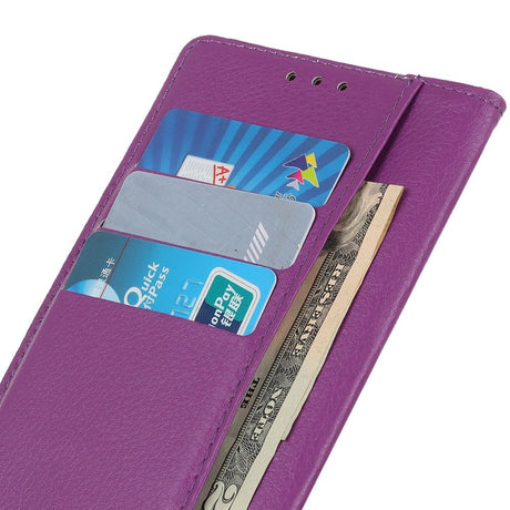 EIDERWOOD Xiaomi Poco X7 Pro Litchi Kunstlæder Flip Cover m. Pung - Lilla