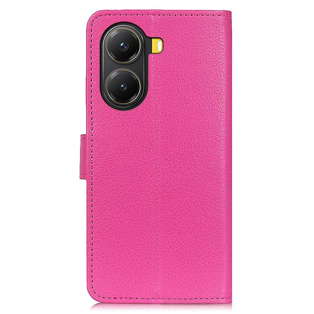 EIDERWOOD Xiaomi Poco X7 Pro Litchi Kunstlæder Flip Cover m. Pung - Lyserød