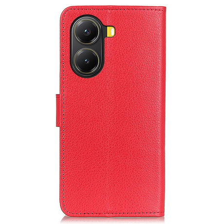 EIDERWOOD Xiaomi Poco X7 Pro Litchi Kunstlæder Flip Cover m. Pung - Rød