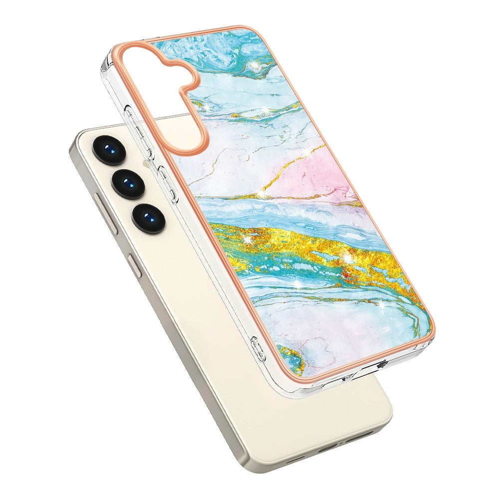 EIDERWOOD Samsung Galaxy S25+ (Plus) / S24+ (Plus) Marmormønstret Plastik Cover - Blå