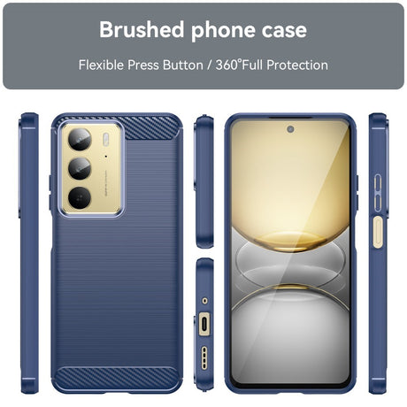 EIDERWOOD Realme C75 Brushed Carbon Fiber Fleksibelt Plastik Cover - Blå