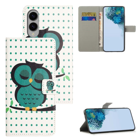EIDERWOOD Samsung Galaxy S25 Edge Kunstlæder Cover m. Pung & Ståfunktion - Sovende Ugle