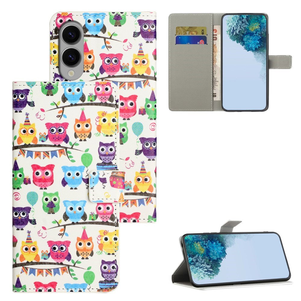 EIDERWOOD Samsung Galaxy S25 Edge Kunstlæder Cover m. Pung & Ståfunktion - Ugler