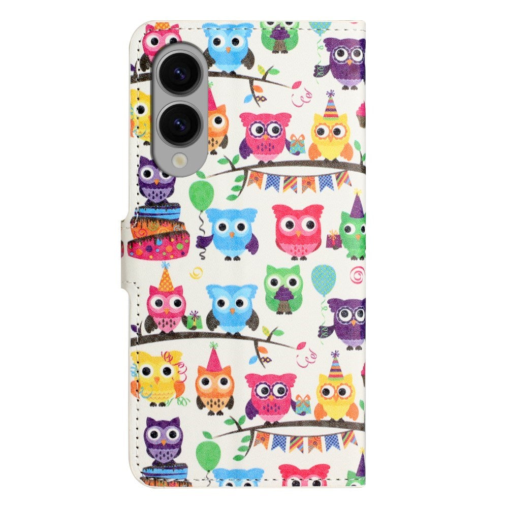 EIDERWOOD Samsung Galaxy S25 Edge Kunstlæder Cover m. Pung & Ståfunktion - Ugler