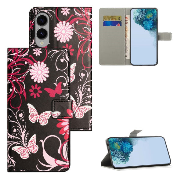 EIDERWOOD Samsung Galaxy S25 Edge Kunstlæder Cover m. Pung & Ståfunktion - Sommerfugle