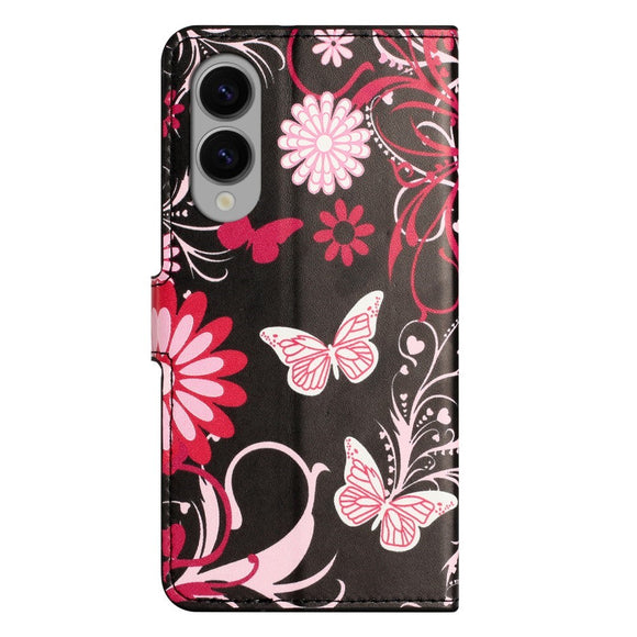 EIDERWOOD Samsung Galaxy S25 Edge Kunstlæder Cover m. Pung & Ståfunktion - Sommerfugle