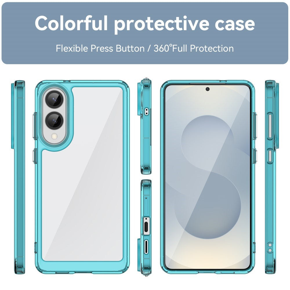 EIDERWOOD Samsung Galaxy S25 Edge Hybrid Plastik Cover - Gennemsigtig / Turkis