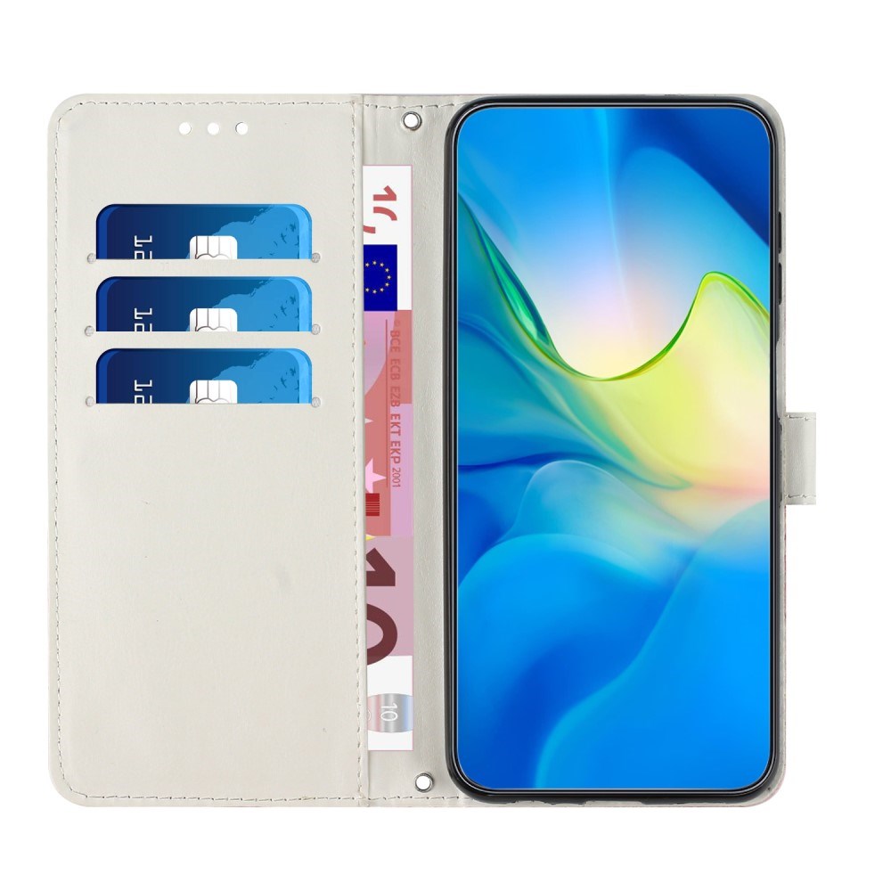 EIDERWOOD iPhone 17e / 16e Kunstlæder Flip Cover m. Pung & Strop - Marmor Design - Lilla