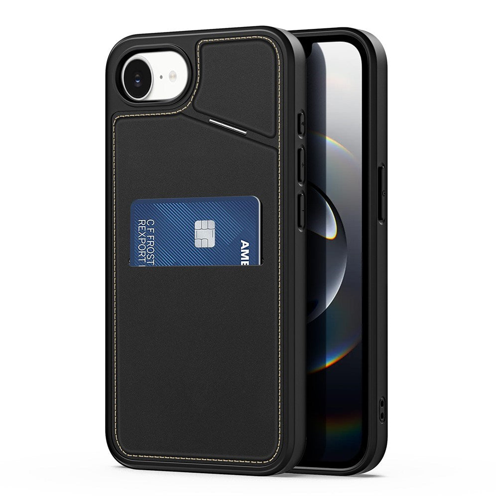 iPhone 17e / 16e DUX DUCIS Cover m. Kortholder & RFID-Sikring - MagSafe Kompatibel - Sort