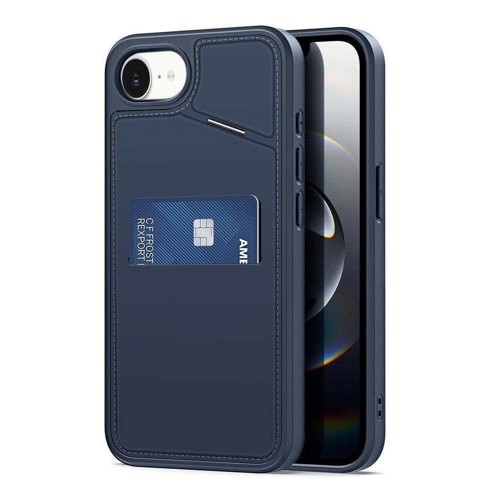 iPhone 17e / 16e DUX DUCIS Cover m. Kortholder & RFID-Sikring - MagSafe Kompatibel - Blå