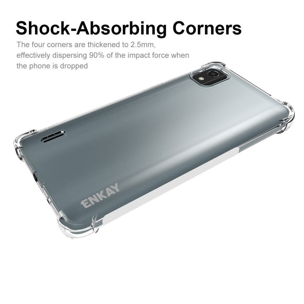 Nokia C2 2nd Edition Enkay Anti-Slip Shockproof Cover - Gennemsigtig