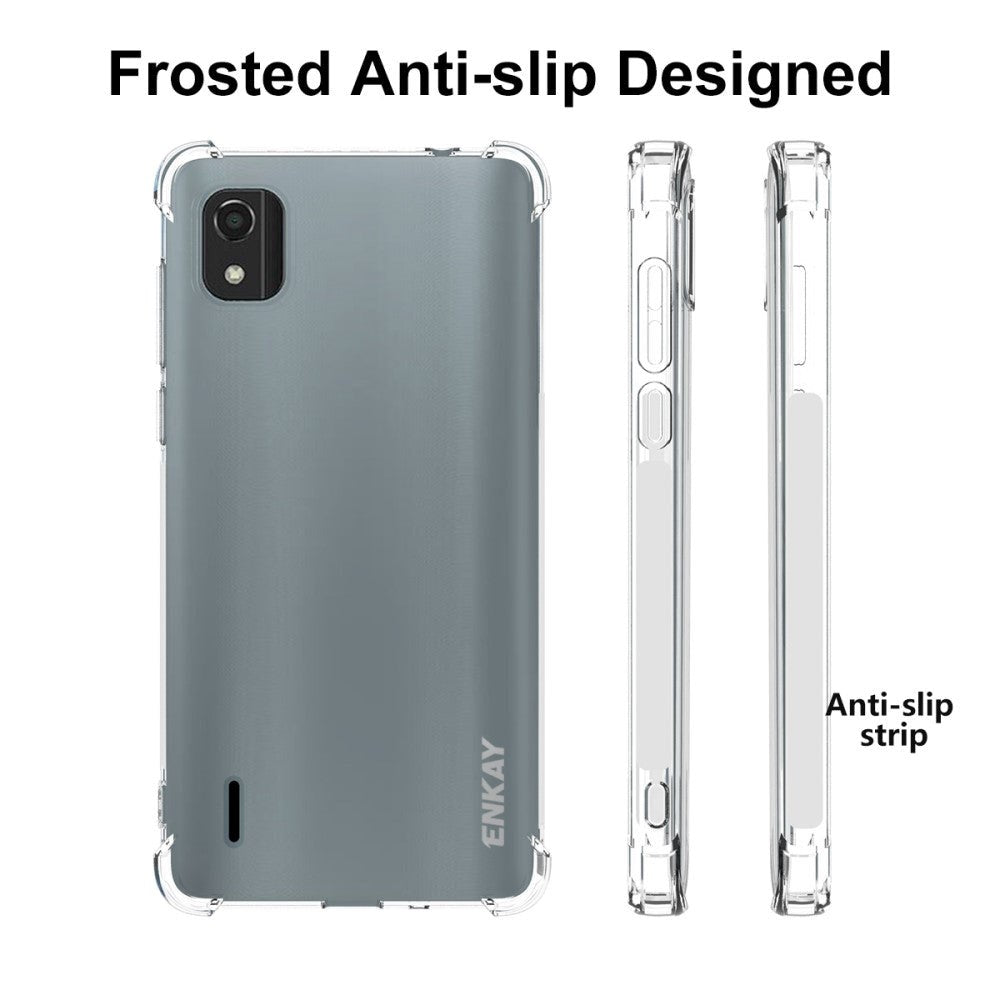 Nokia C2 2nd Edition Enkay Anti-Slip Shockproof Cover - Gennemsigtig